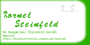 kornel steinfeld business card